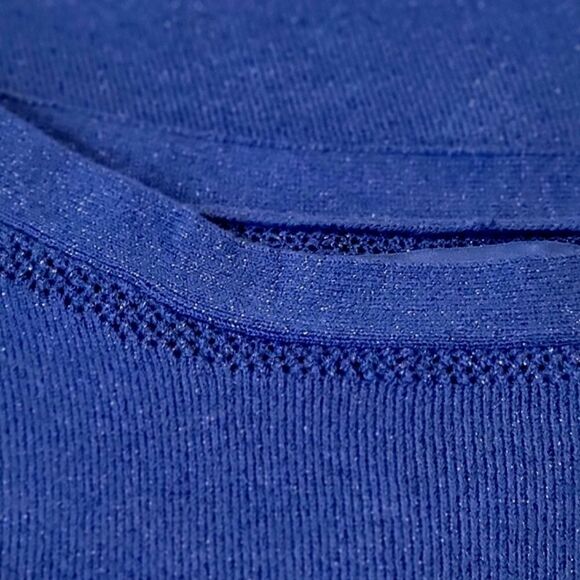 APT.9 Royal Blue Silver Metallic Sparkle Boatneck Long Sleeve Sweater Size 3X - Picture 10 of 10